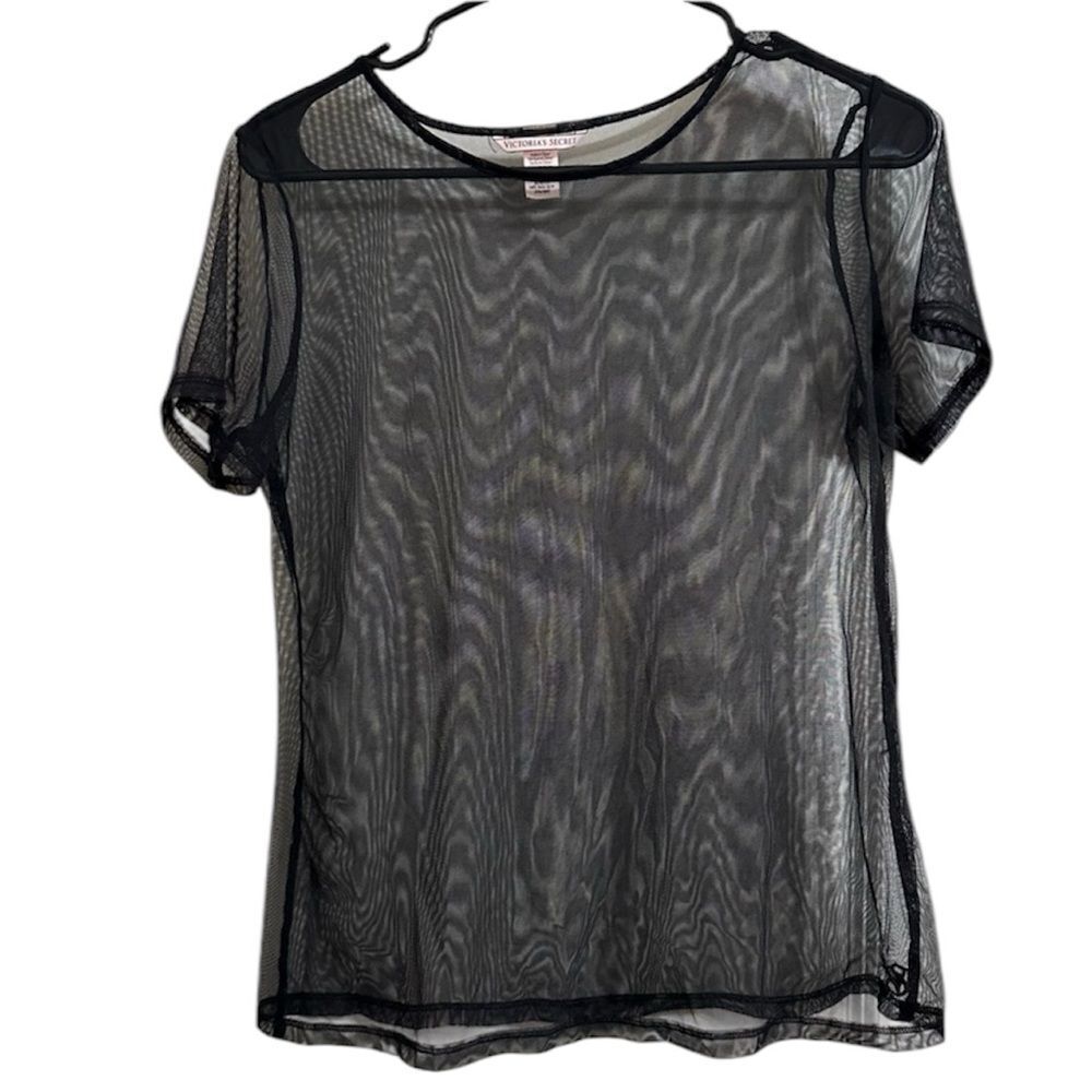 VICTORIA’S SECRET WITCHY GOTH SHEER MESH SHORT SLEEVE TOP XS - Picture 1 of 6